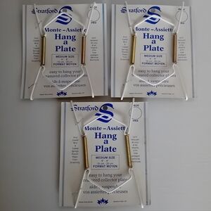 3 Medium Hang a Plate - 6"-8" Vinyl Coated Wire Plate Hangers - New